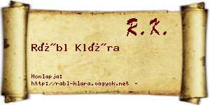 Rábl Klára névjegykártya