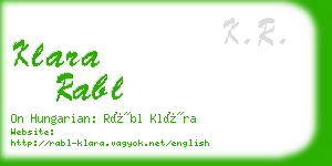 klara rabl business card